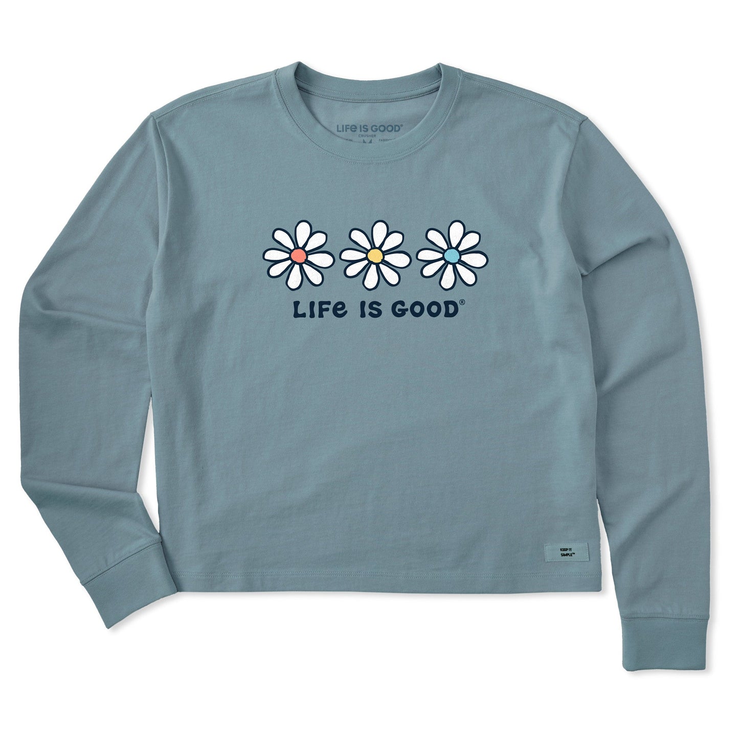 Women's 3 Daisies Long Sleeve Crusher Boxy Tee