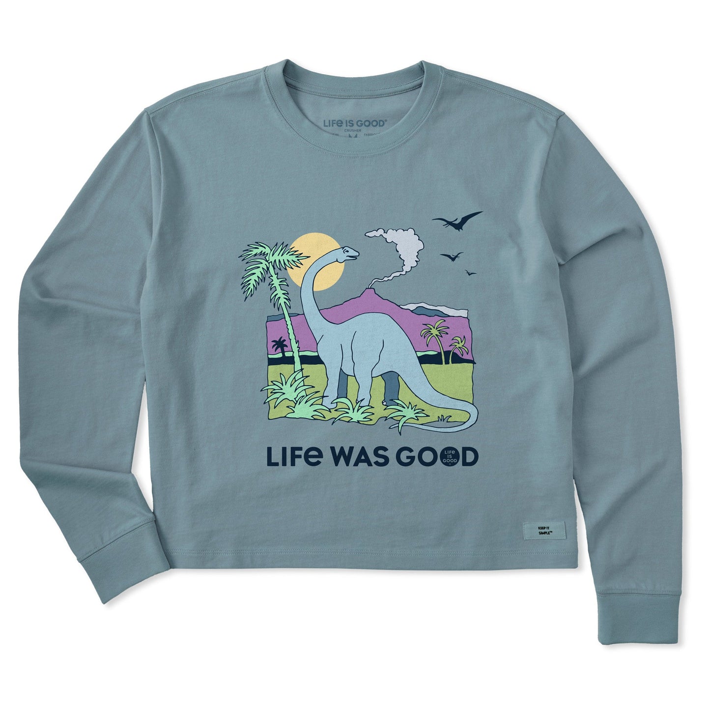 Women's Dinosaur Life was Good Long Sleeve Crusher Boxy Tee
