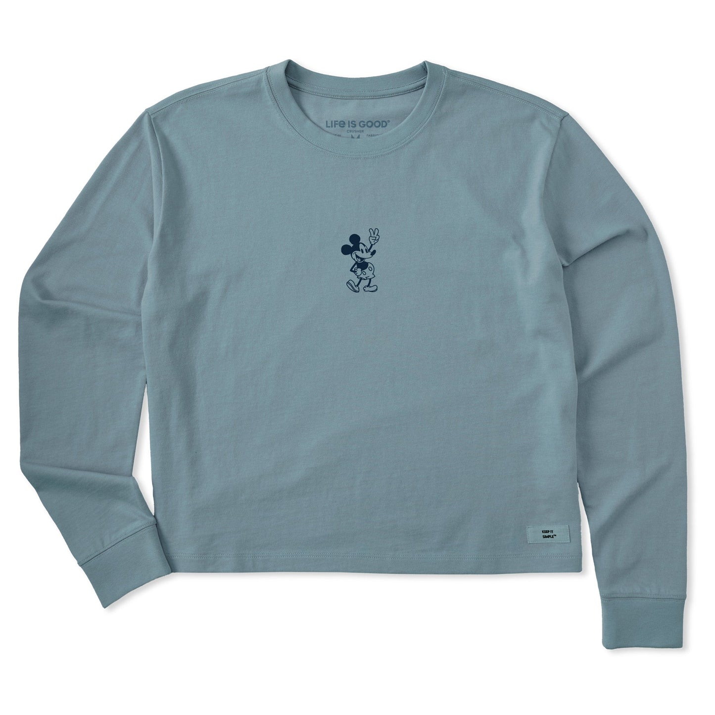 Women's Steamboat Willie Peace Mini Long Sleeve Crusher Boxy Tee