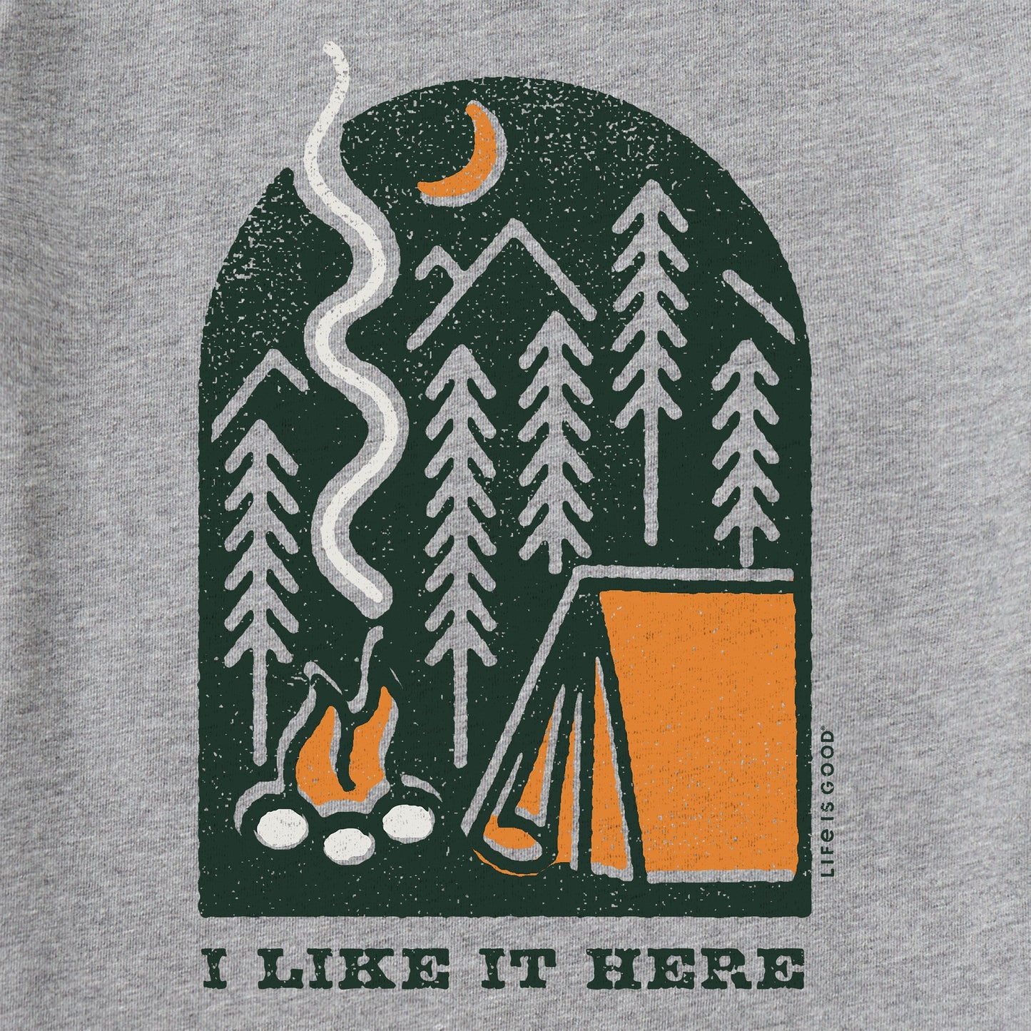 Kids I Like it Here at the Campsite Short Sleeve Crusher Tee