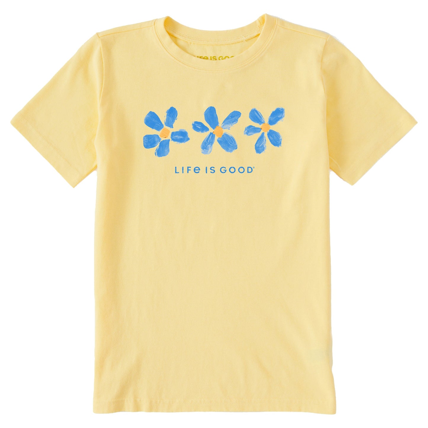 Kids Three Painted Flowers Short Sleeve Crusher Tee