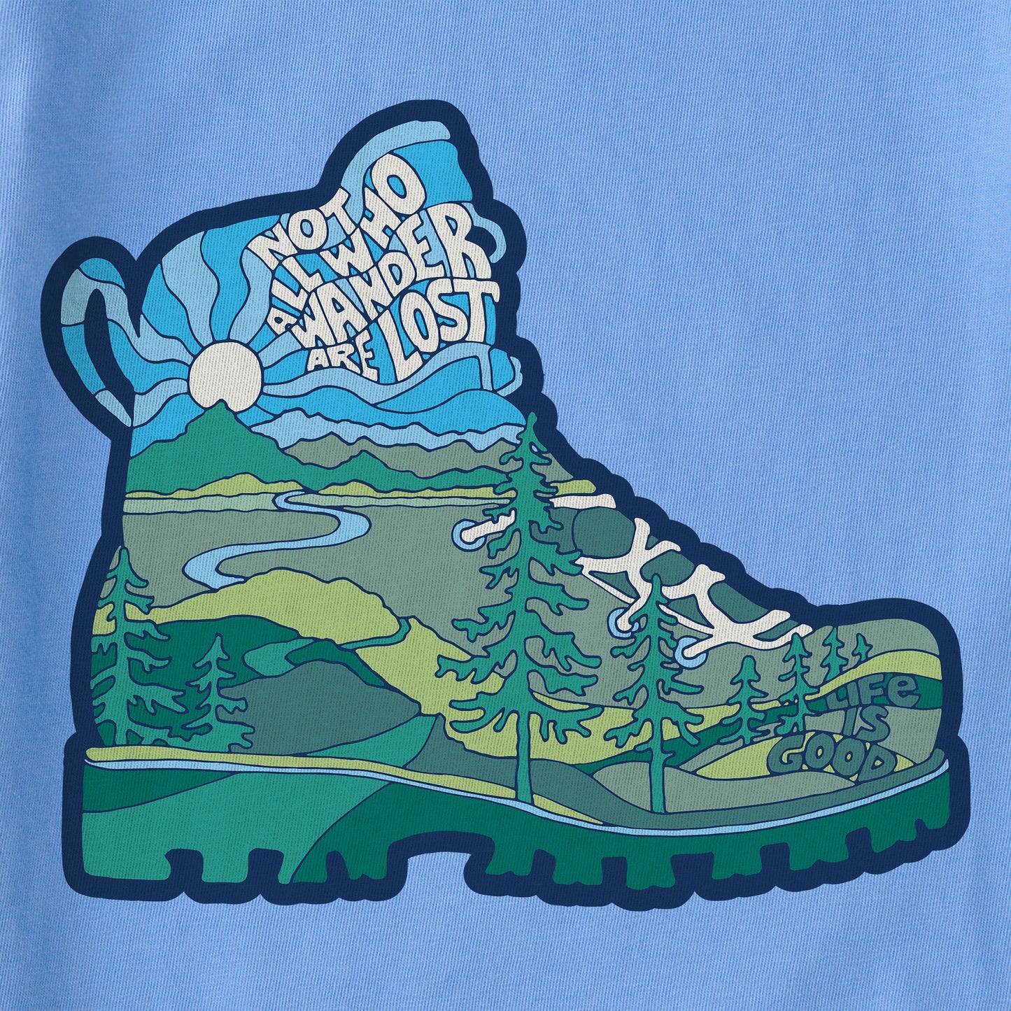 Kids Not All Who Wander Are Lost Boot Short Sleeve Crusher Tee