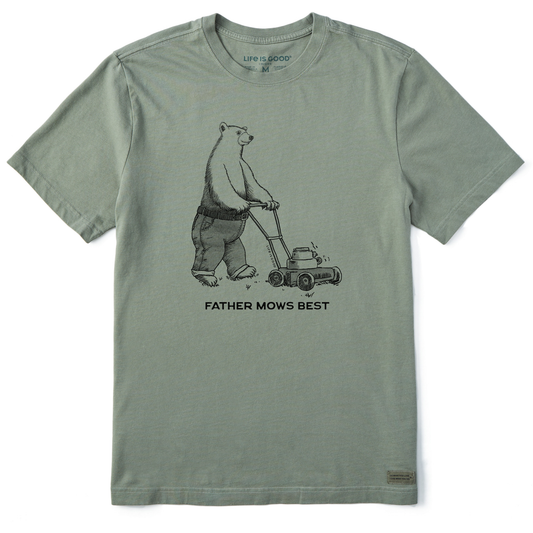 Men's Father Mows Best Papa Bear Short Sleeve Crusher Tee
