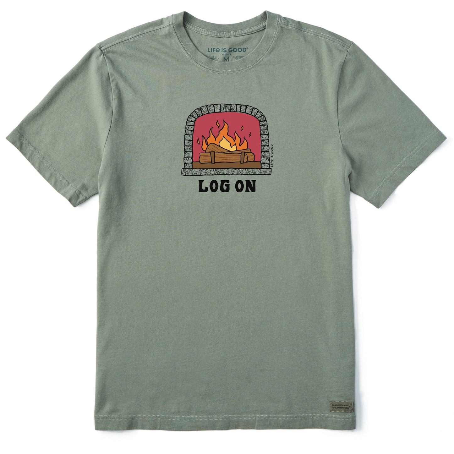 Men's Log On the Fire Short Sleeve Crusher Tee
