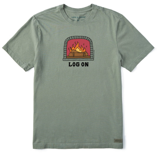 Men's Log On the Fire Short Sleeve Crusher Tee