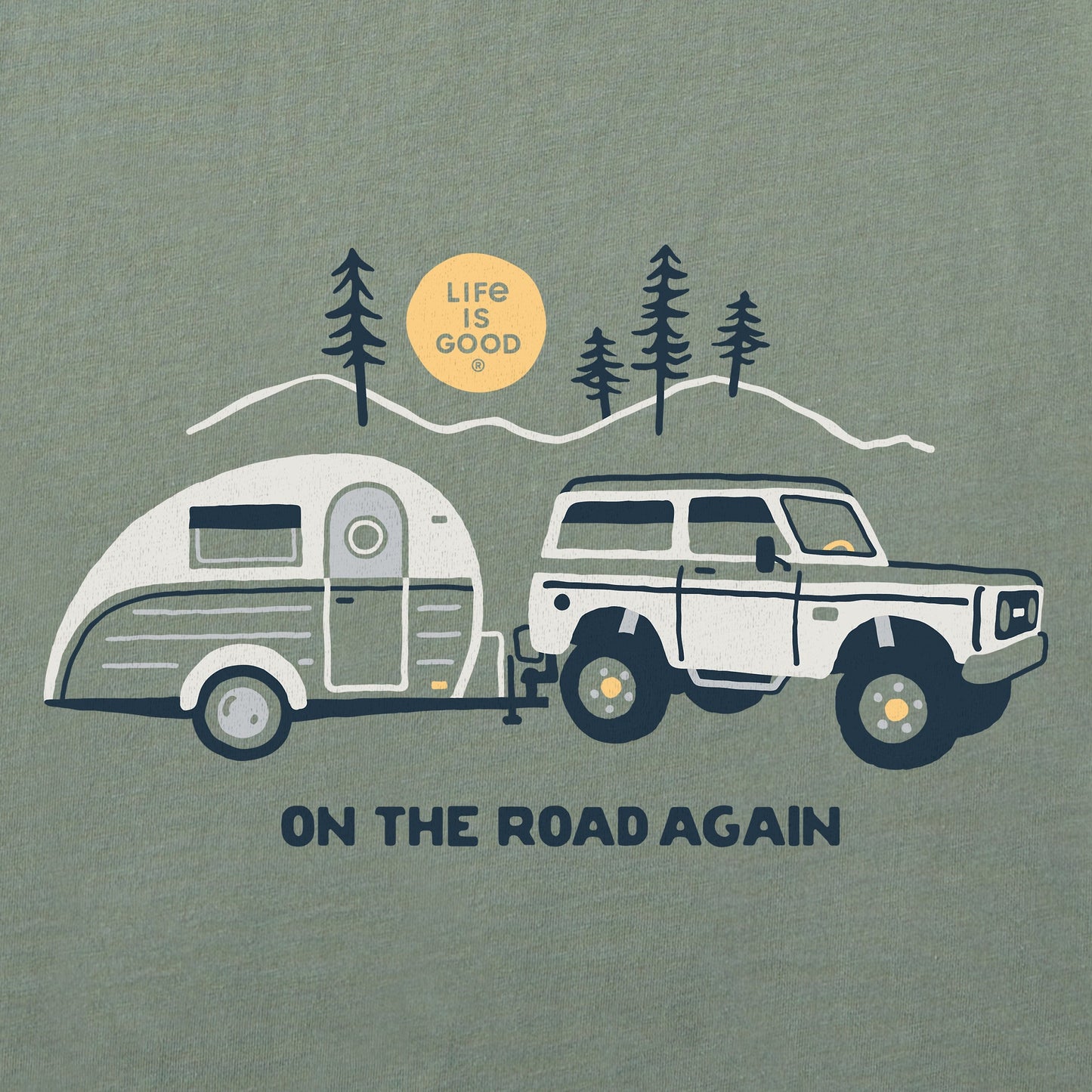 Men's On the Road Again Camper Short Sleeve Crusher Tee