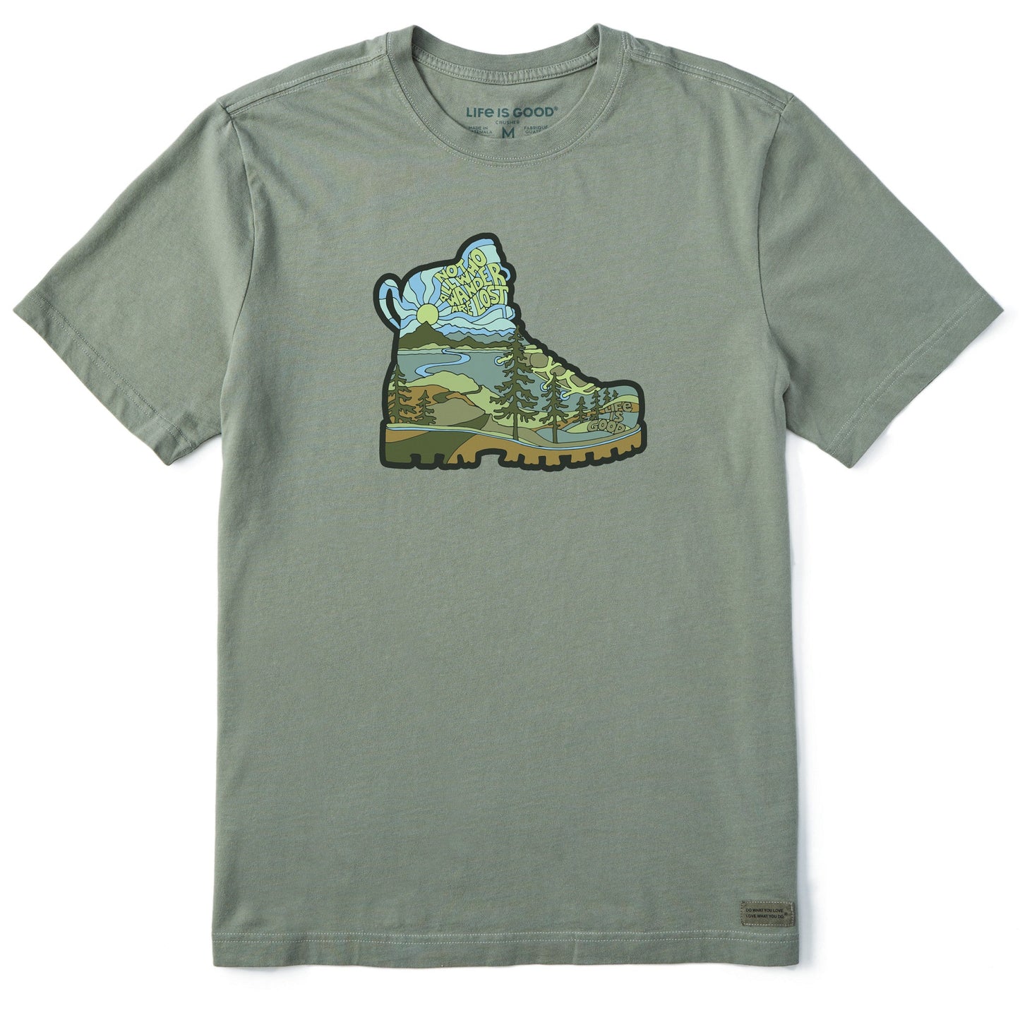 Men's Not All Who Wander Are Lost Boot Short Sleeve Crusher Tee