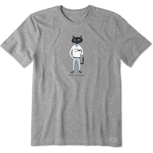 Men's Cat Person Short Sleeve Crusher Tee