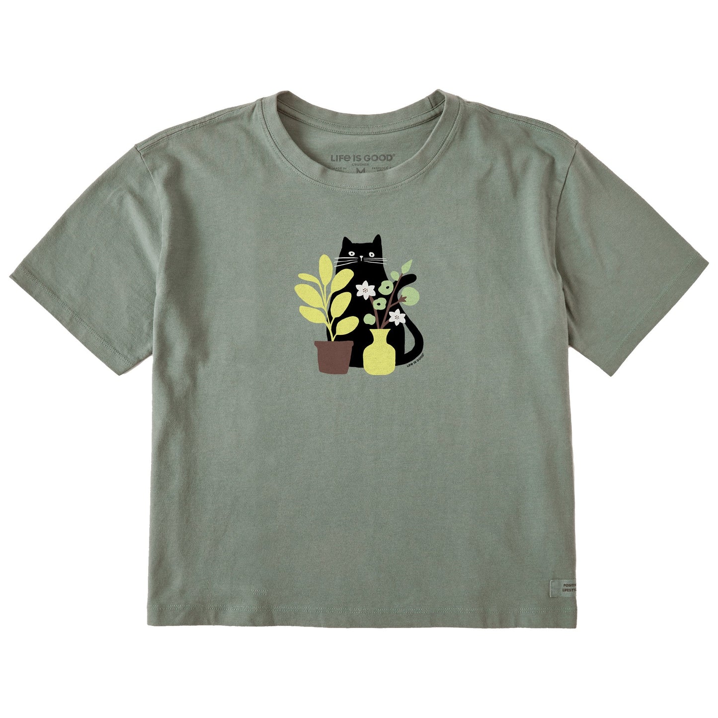 Women's Can you see the Cat? Short Sleeve Crusher Boxy Tee