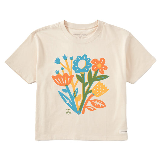 Women's Wildflower Splash Short Sleeve Crusher Boxy Tee