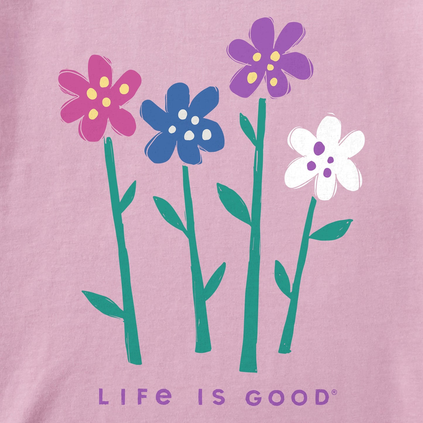 Women's Four Flowers in a Row Short Sleeve Crusher Boxy Tee