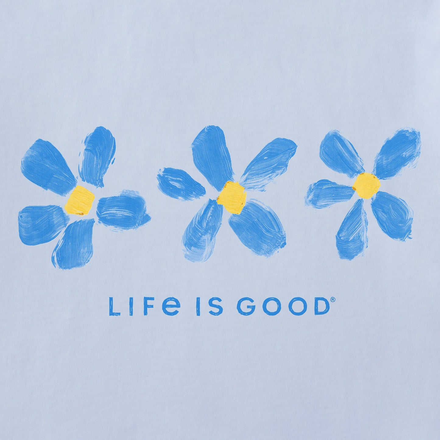 Women's Three Painted Flowers Short Sleeve Crusher Vee