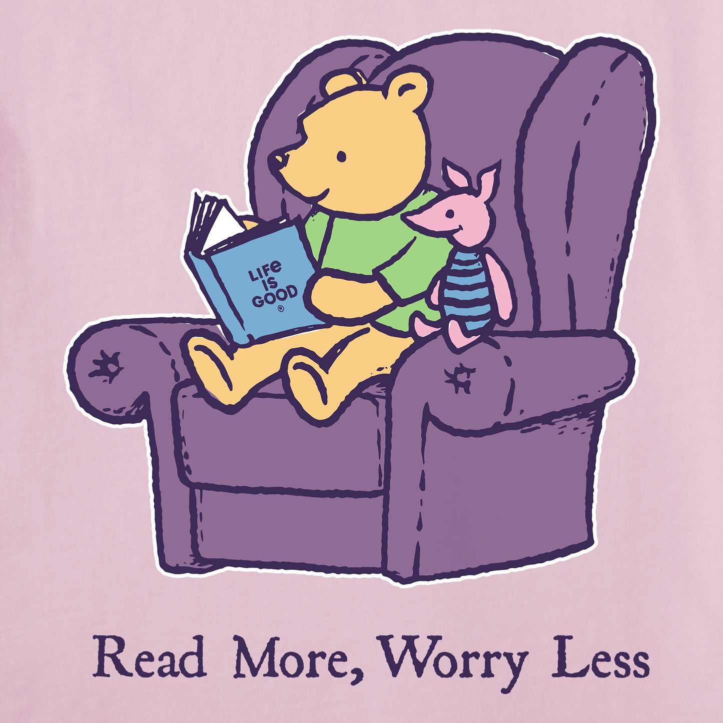 Women's Read More Worry Less Winnie Short Sleeve Crusher Vee