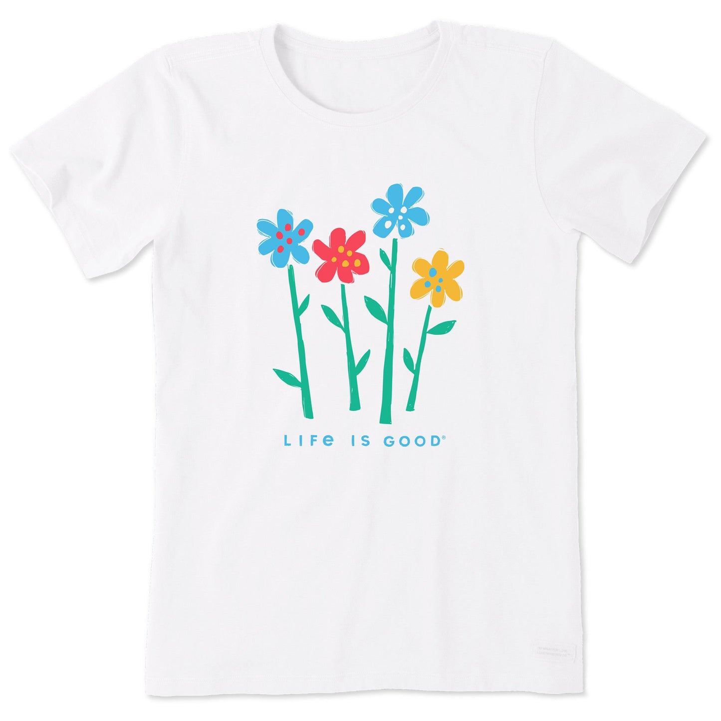 Women's Four Flowers in a Row Short Sleeve Crusher Tee
