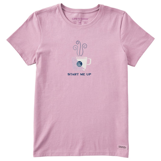 Women's Start Me Up Coffee Cup Short Sleeve Crusher Tee