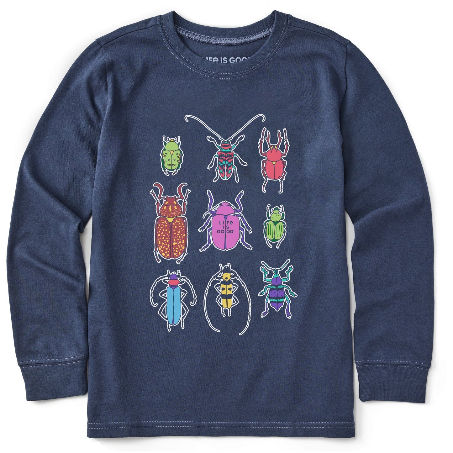 Kids Cool Bug Grid Long Sleeve Crusher Tee