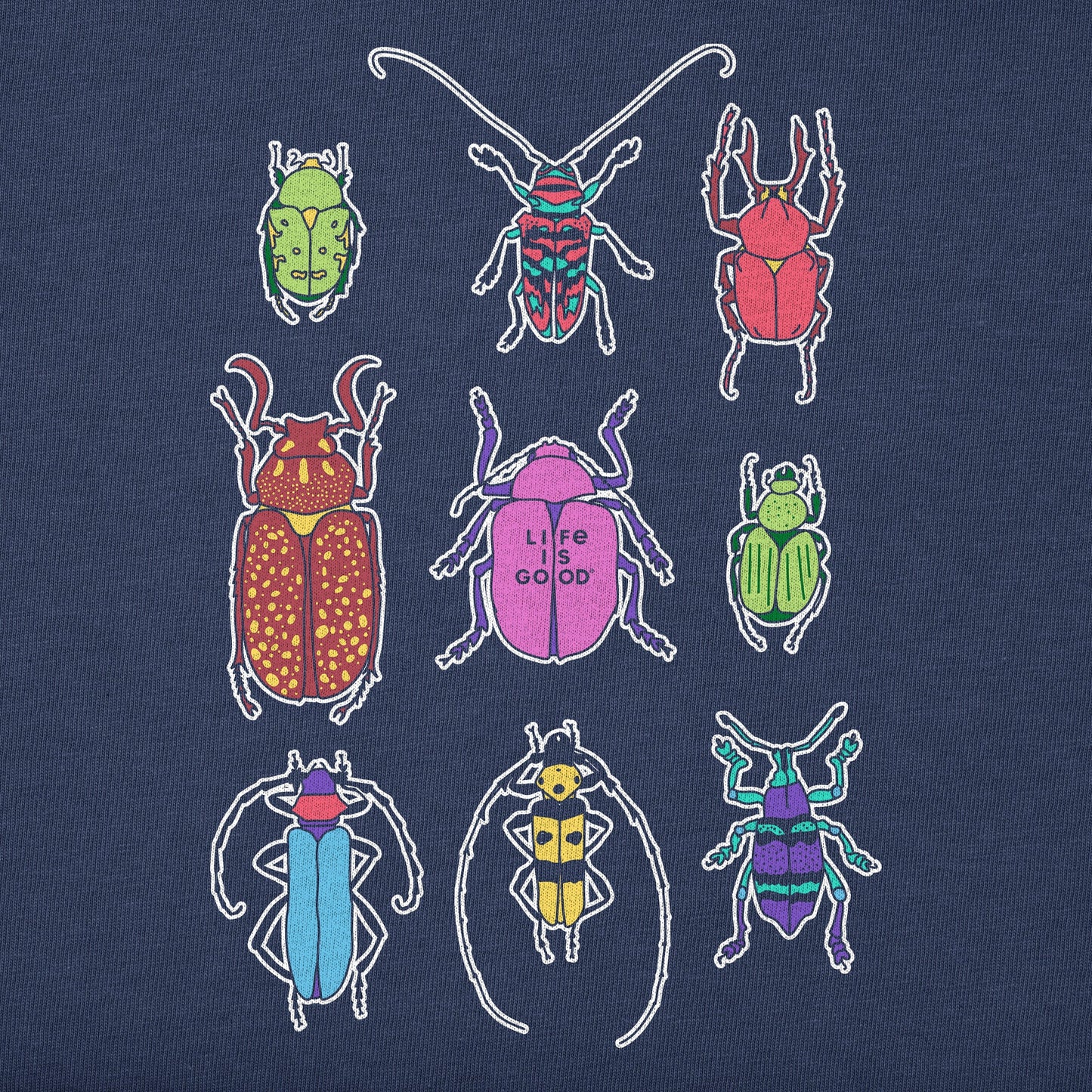 Kids Cool Bug Grid Long Sleeve Crusher Tee