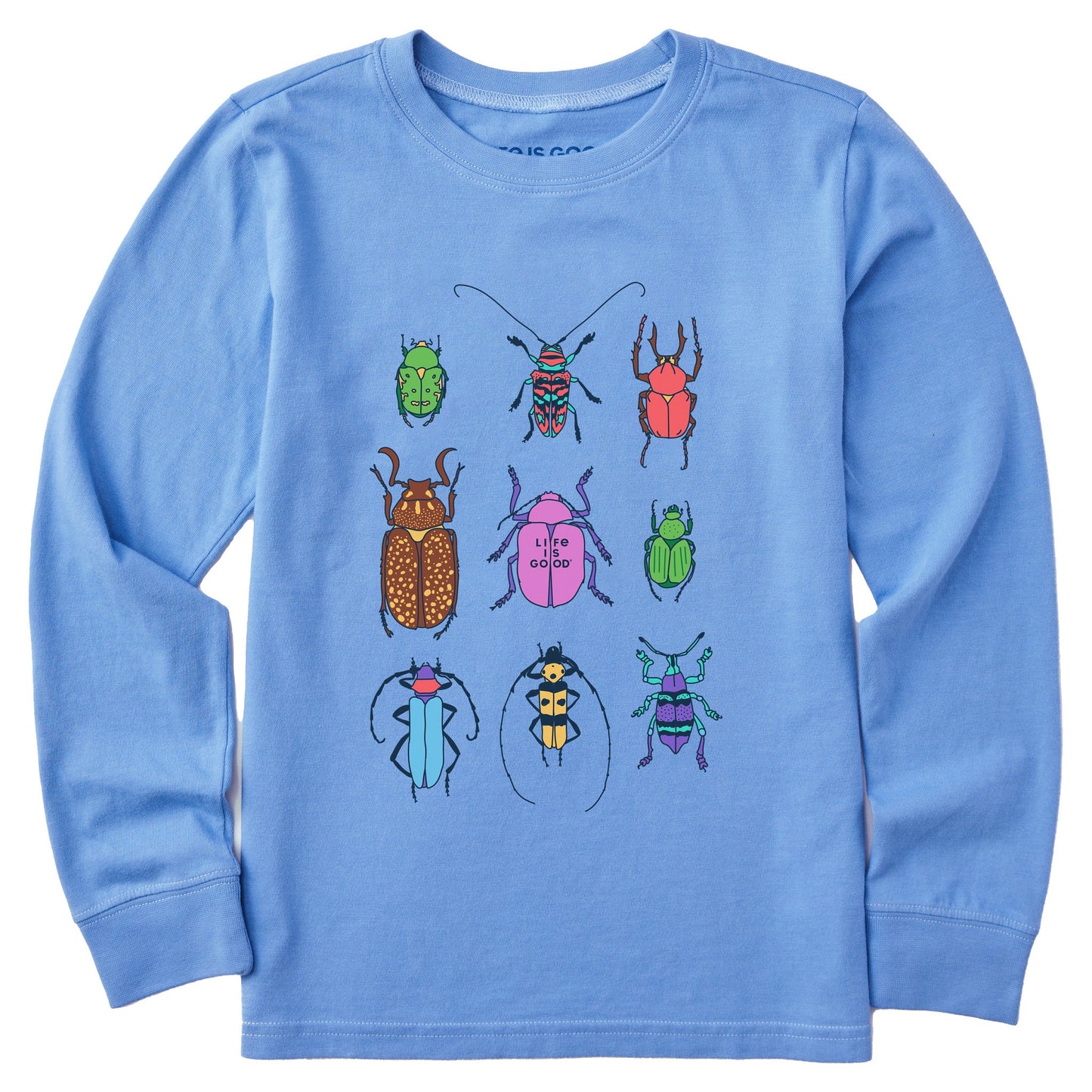 Kids Cool Bug Grid Long Sleeve Crusher Tee