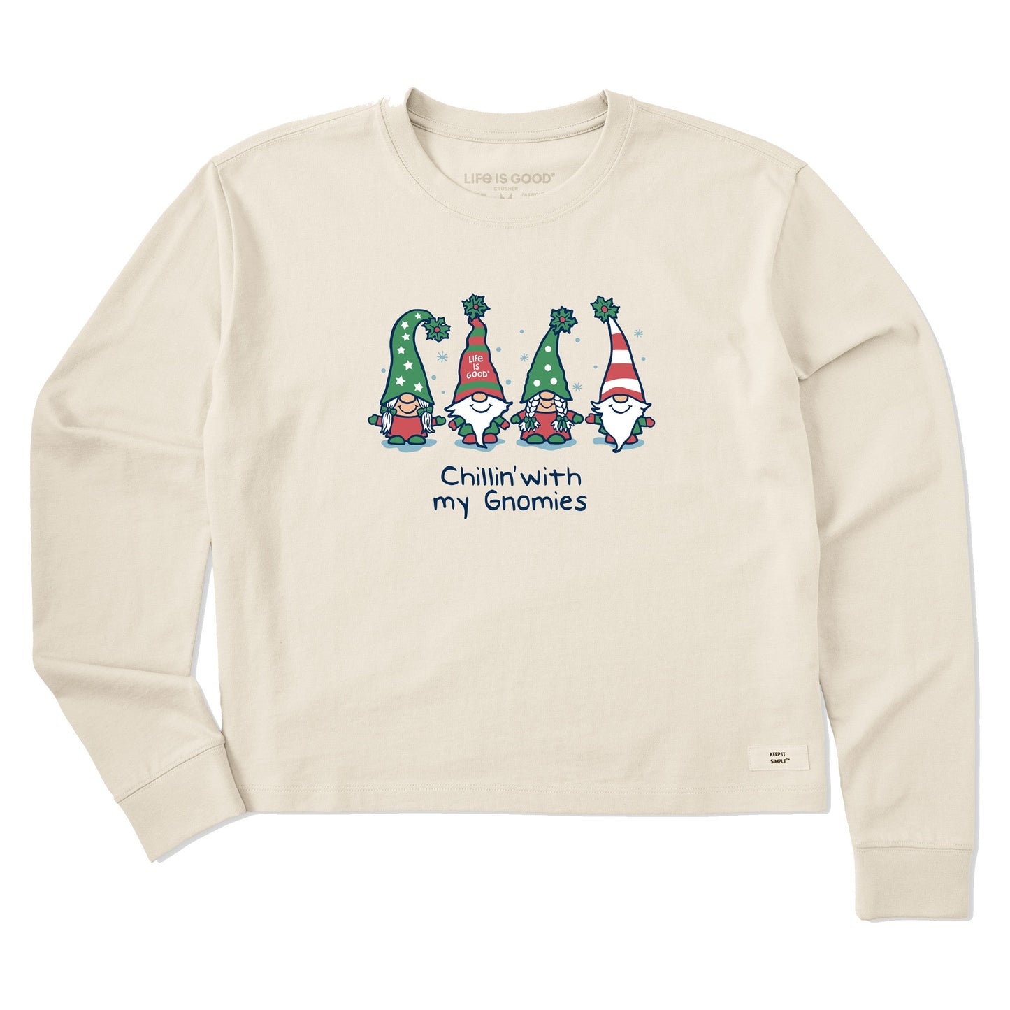 Women's Chillin' with my Gnomies Fam Long Sleeve Crusher Boxy Tee