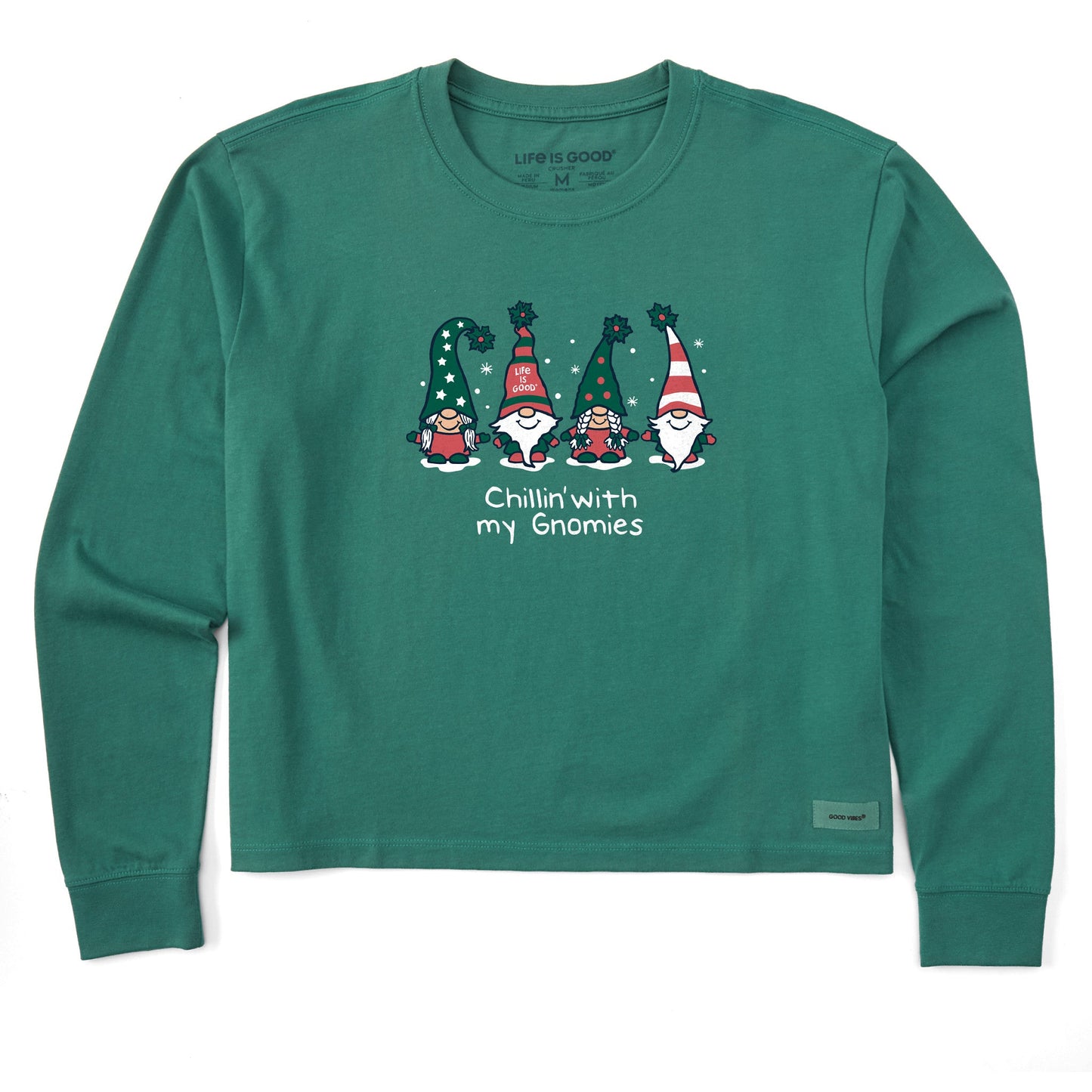 Women's Chillin' with my Gnomies Fam Long Sleeve Crusher Boxy Tee