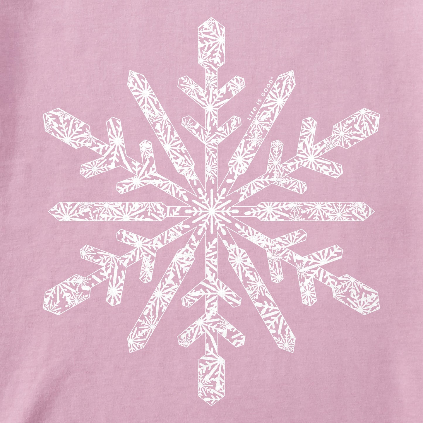 Women's Contrast Snowflake Long Sleeve Crusher Boxy Tee