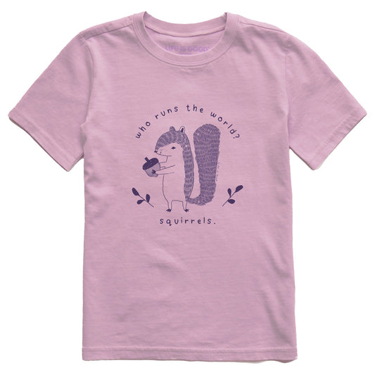 Kids Who Runs the World?  Squirrels Short Sleeve Crusher Tee