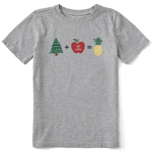 Kids Pine + Apple = Pineapple Short Sleeve Crusher Tee