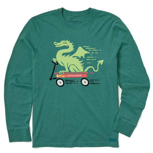 Kids Dragon in a Wagon Long Sleeve Crusher Tee