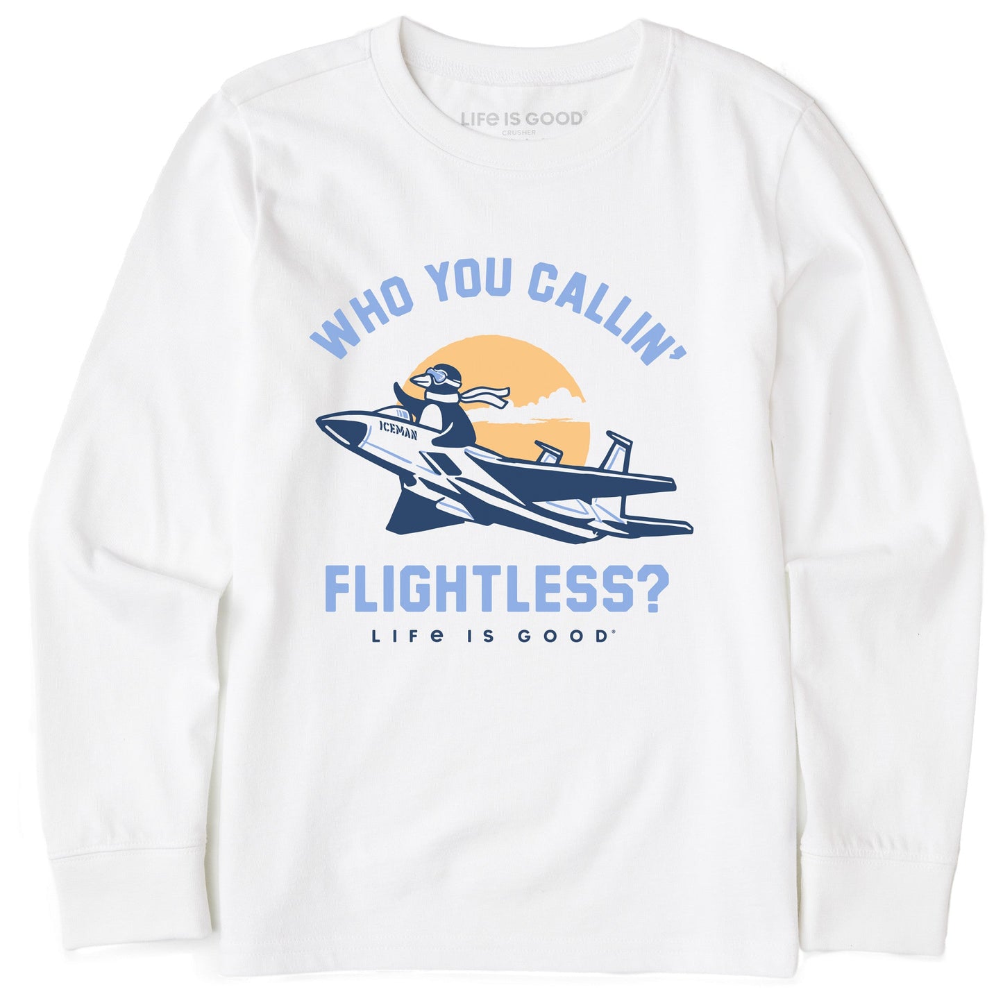 Kids Who You Callin' Flightless Penguin Long Sleeve Crusher Tee