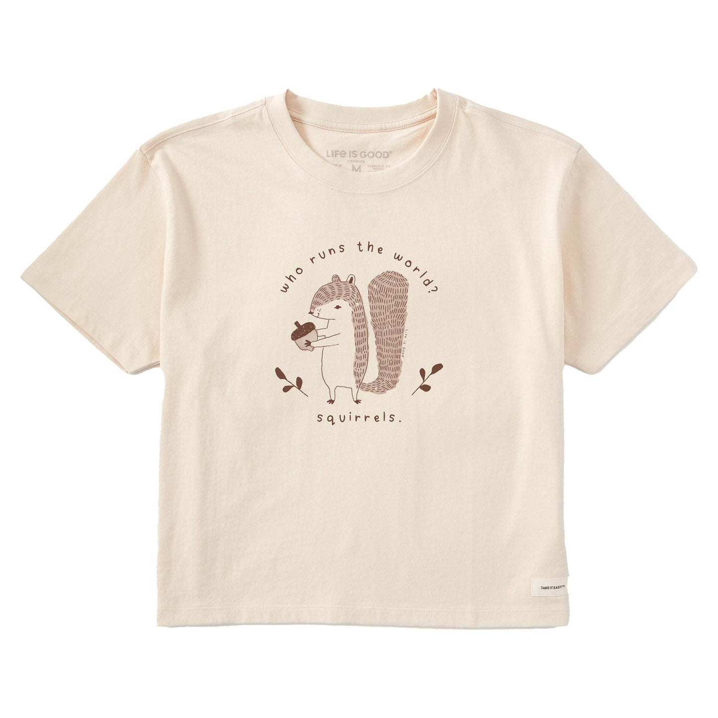 Women's Who Runs the World?  Squirrels Short Sleeve Crusher Boxy Tee