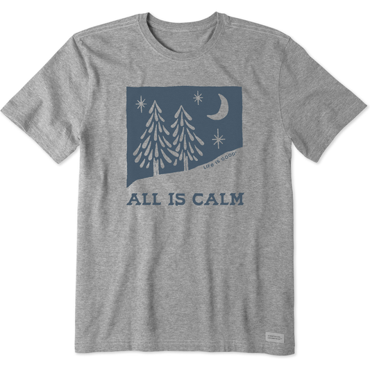 Men's All is Calm Snowy Pines Short Sleeve Crusher Tee