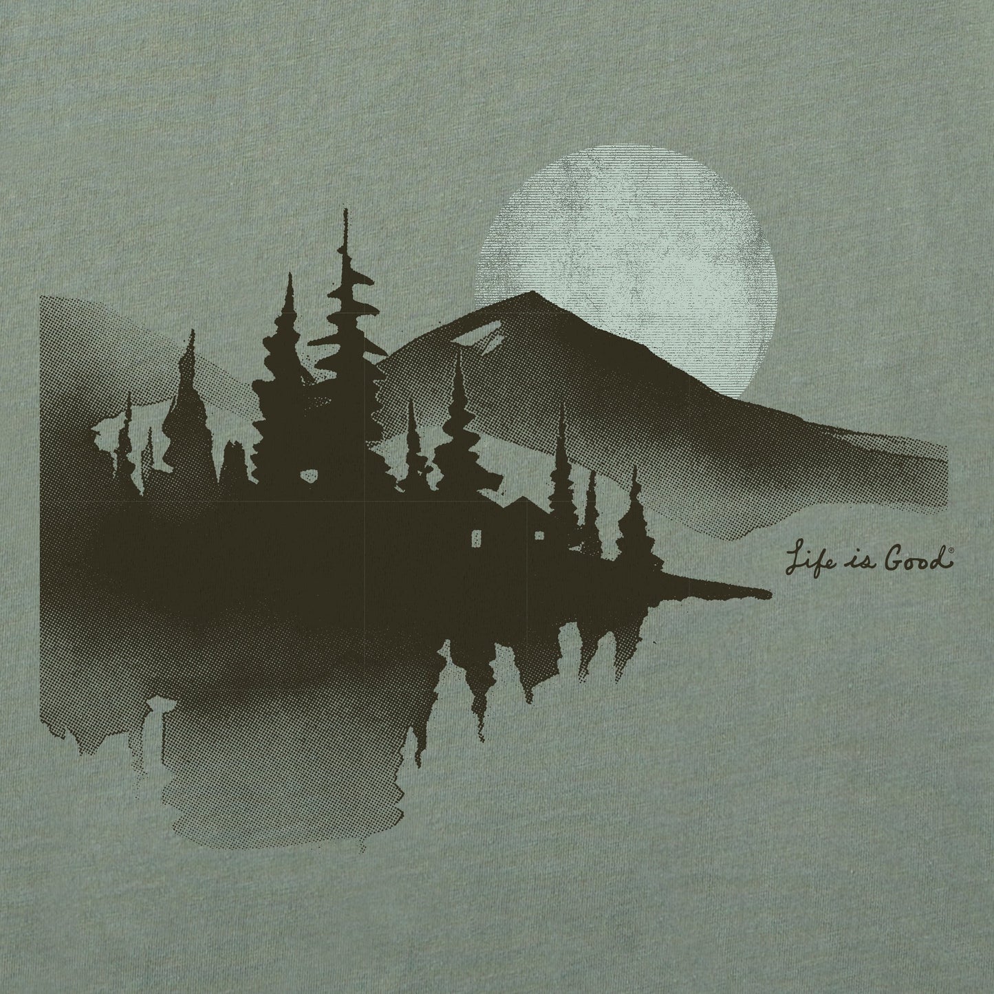 Men's Watercolor Lakeside Long Sleeve Crusher Tee