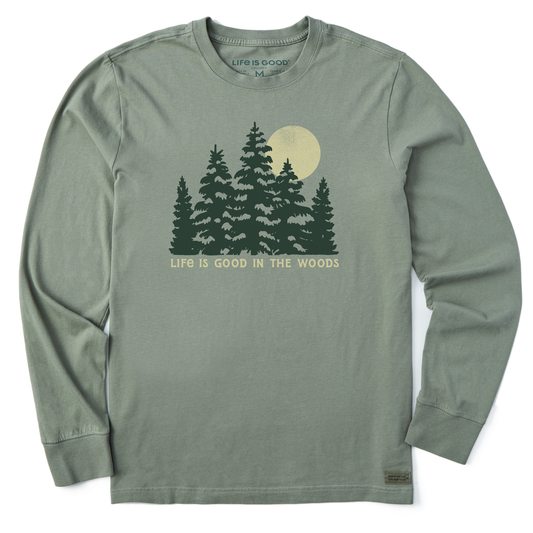 Men's Life is Good in the Woods Long Sleeve Crusher Tee