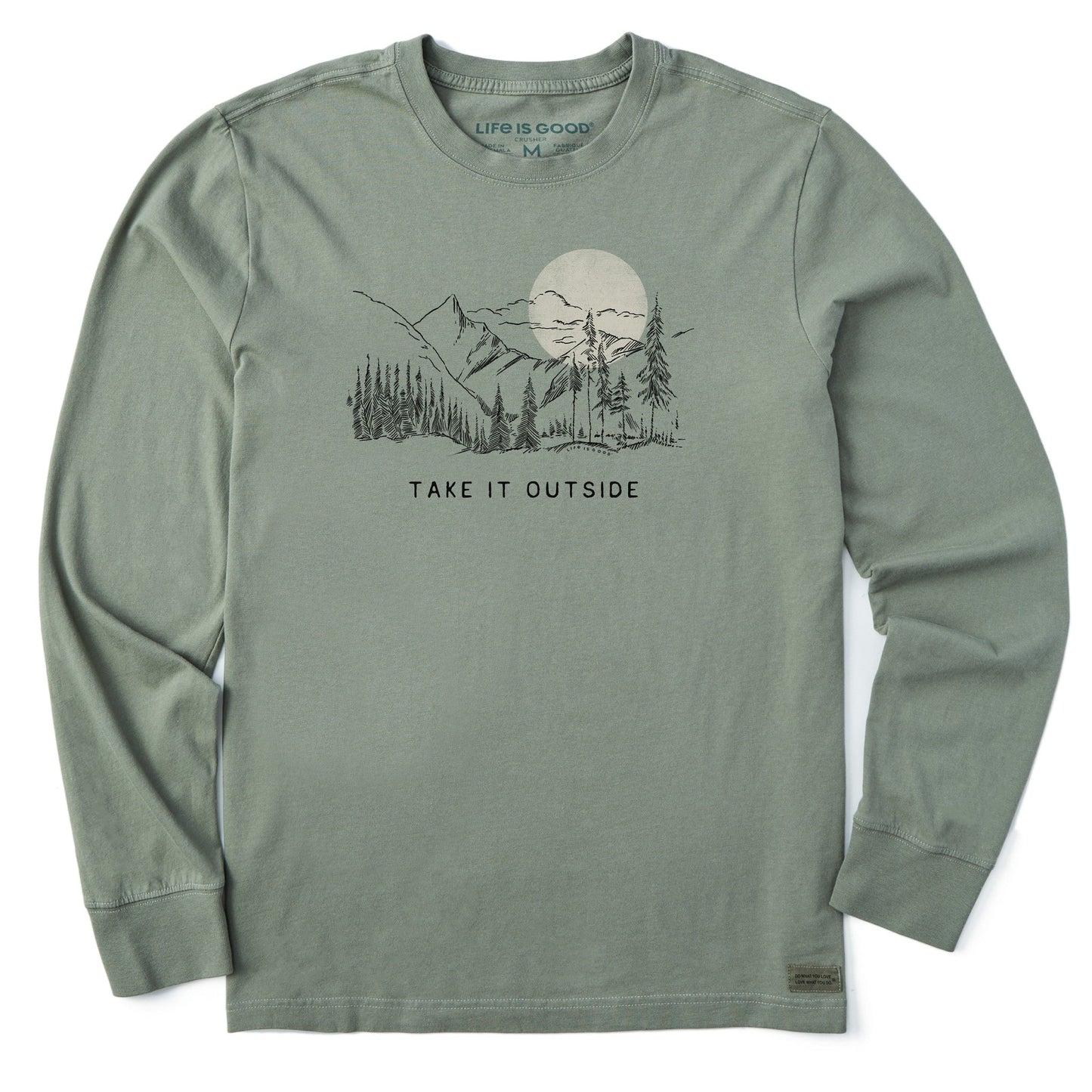 Men's Take it Outside Sketch Mountain Long Sleeve Crusher Tee