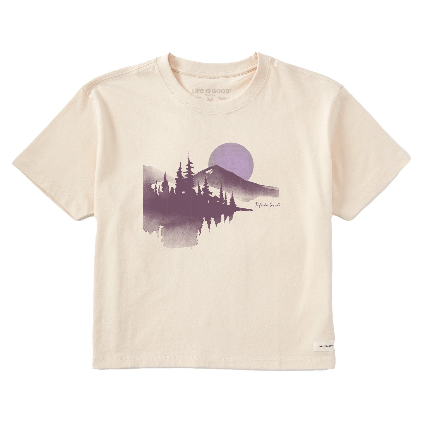 Women's Watercolor Lakeside Short Sleeve Crusher Boxy Tee