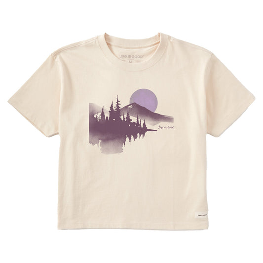 Women's Watercolor Lakeside Short Sleeve Crusher Boxy Tee