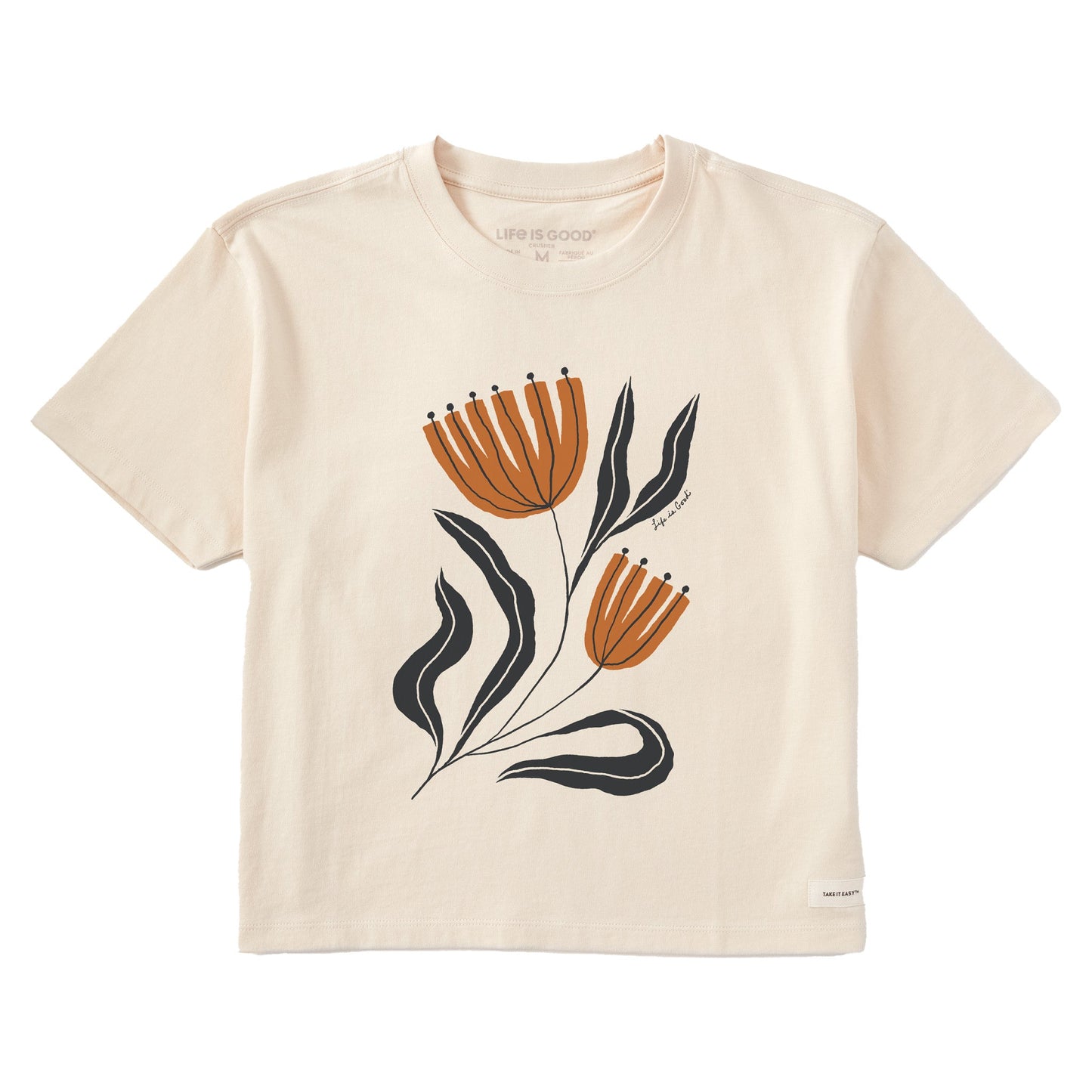 Women's Rustic Flowers Short Sleeve Crusher Boxy Tee