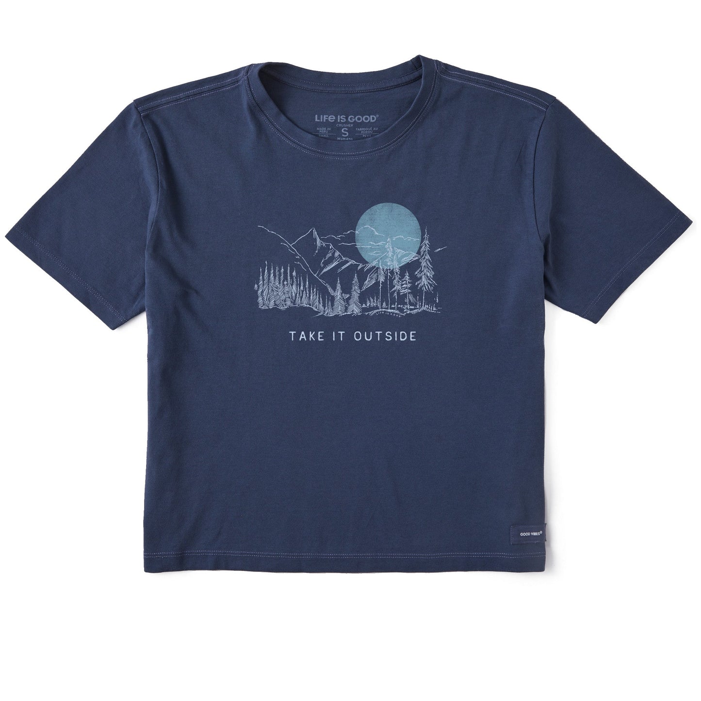 Women's Take it Outside Sketch Mountain Short Sleeve Crusher Boxy Tee