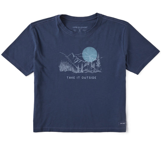 Women's Take it Outside Sketch Mountain Short Sleeve Crusher Boxy Tee