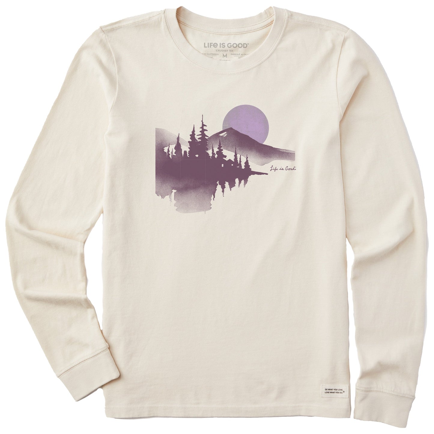 Women's Watercolor Lakeside Long Sleeve Crusher Tee