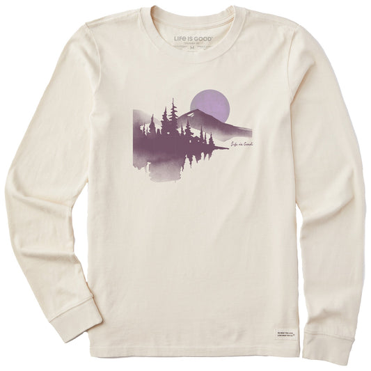 Women's Watercolor Lakeside Long Sleeve Crusher Tee