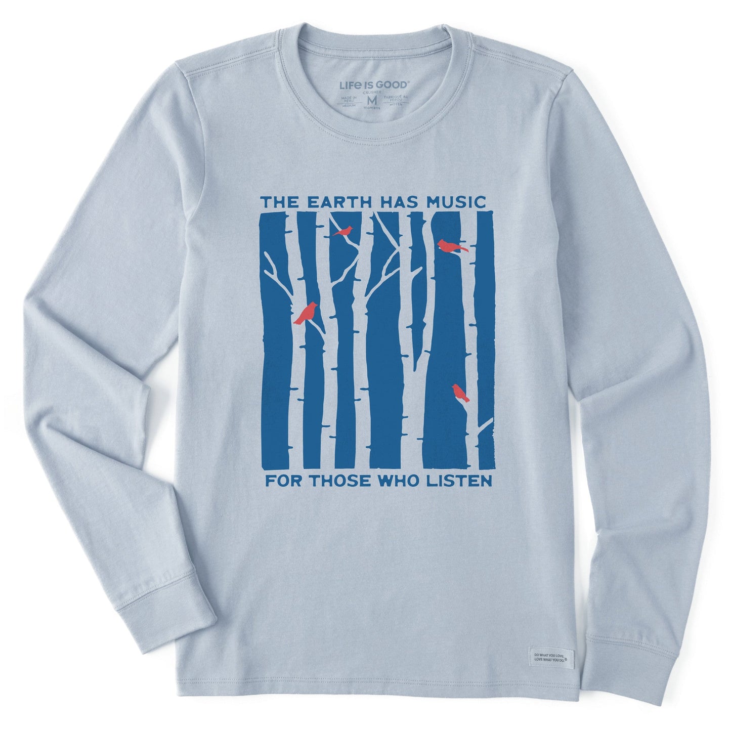 Women's The Earth Has Music and Trees Long Sleeve Crusher Tee