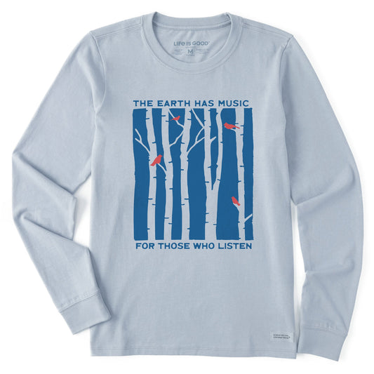 Women's The Earth Has Music and Trees Long Sleeve Crusher Tee