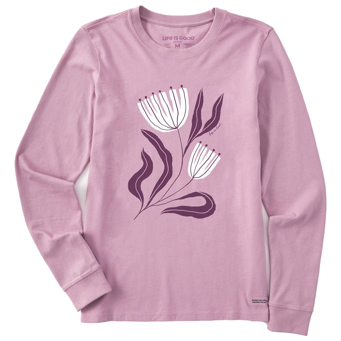 Women's Rustic Flowers Long Sleeve Crusher Tee