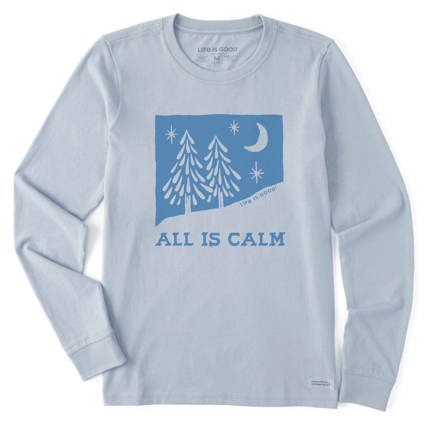 Women's All is Calm Snowy Pines Long Sleeve Crusher Tee