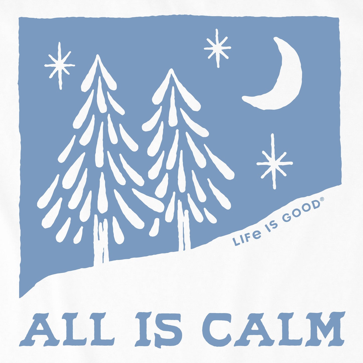 Women's All is Calm Snowy Pines Simply True Crew