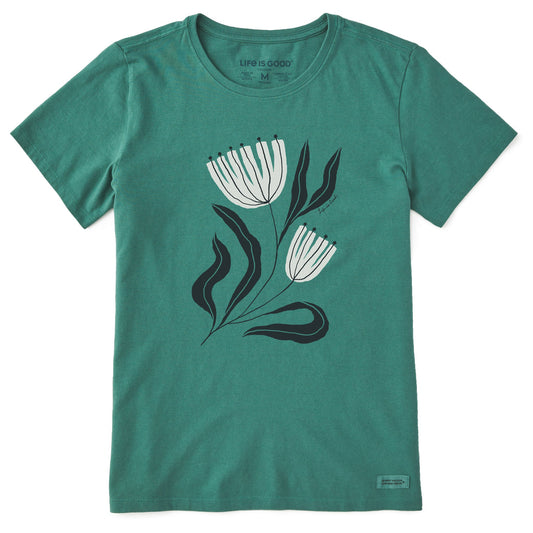 Women's Rustic Flowers Short Sleeve Crusher Tee