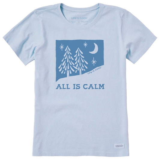 Women's All is Calm Snowy Pines Short Sleeve Crusher Tee