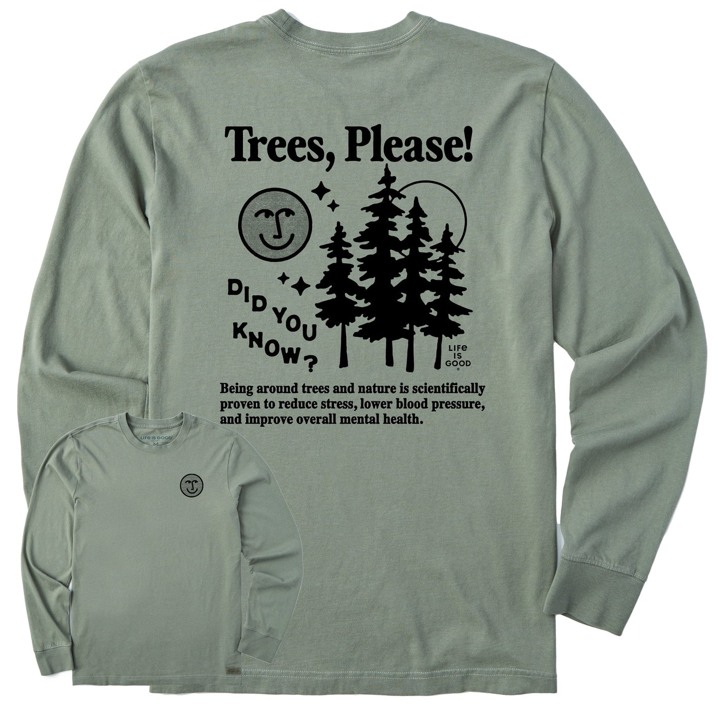 Men's Trees, Please! Long Sleeve Crusher Tee