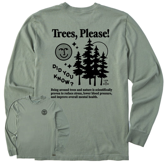Men's Trees, Please! Long Sleeve Crusher Tee